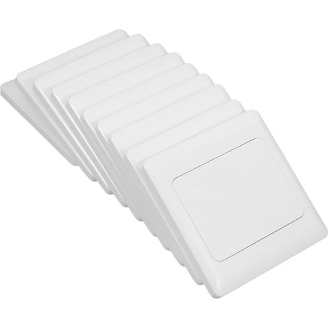 Lot de 10 Plaques Murales Doubles Ignifuges en Plastique Blanc, Accessoires pour Interrupteur avec Boîte de Jonction pour Décoration et Rénovation de Maison (1/5)