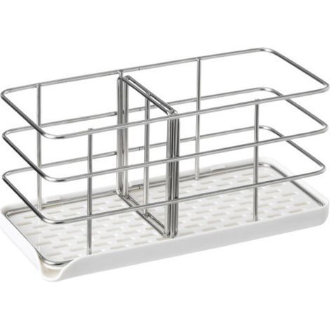 Support de cuisine en acier inoxydable 304 pour évier, plateau blanc, rangement pratique pour évier (1/5)