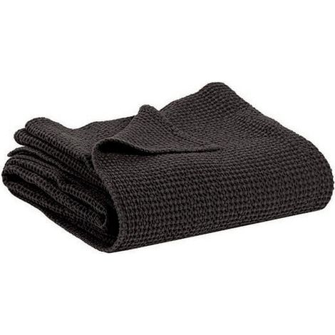 Plaid Recyclé Carbon Couverture pour Canapé et Lit Noir et Gris 140 x 200 cm - PANGIVO (1/3)