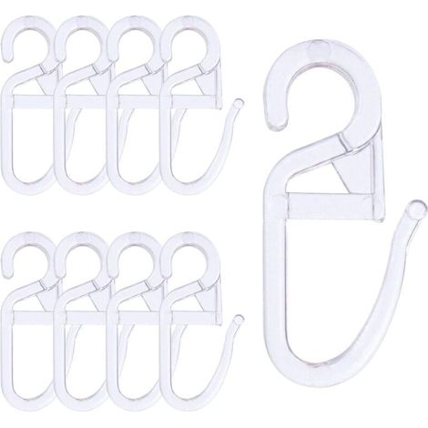 120 Pcs Crochet Rideaux, Clips de Rideau en Plastique, Roulant Crochets de Rideaux Transparent pour Voie Type Rideau (1/4)