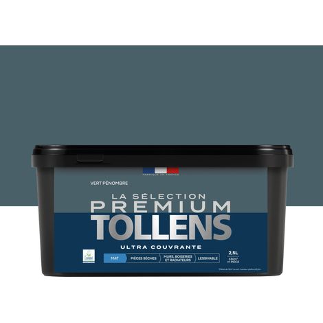 Tollens - Peinture intérieure couleurs - La Sélection Premium Mat - Ultra Couvrante - Vert Pénombre 2,5 L - 30m²