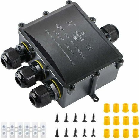 Boîte de dérivation étanche IP68 – 4 voies – Résistante aux intempéries – Pour câbles Ø4-14mm – Installation facile sous terre (1/5)