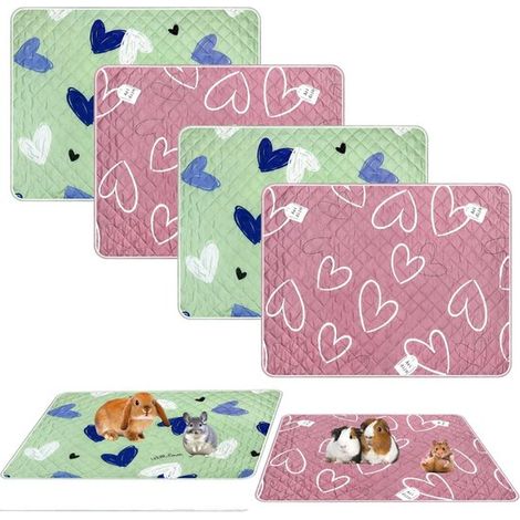 Alfombrilla para mascotas,4 piezas,100150 cm,Alfombrilla absorbente para jaula de cobayas,Alfombrilla higiénica,hámsteres y conejos (1/5)