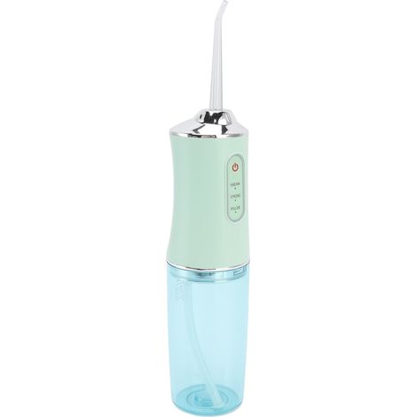 Hydrojet Dentaire Portable Sans Fil - Irrigateur Buccal Étanche avec 4 Buses - Élimine la Mauvaise Haleine - Vert (1/5)