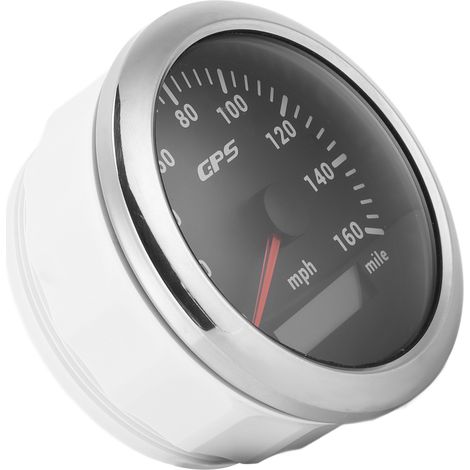 3,3-Zoll-GPS-Tachometer (0–260 km/h) mit Hintergrundbeleuchtung, wasserdicht nach IP67 für Auto, Wohnmobil, Boot, Yacht – schwarzes Zifferblatt (1/5)