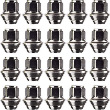 Satz Radmuttern für Leichtmetallfelgen. M12 x 1,5, Kegelscheibe, 19 mm Sechskant, kompatibel mit Ford- und anderen Leichtmetallfelgen (20 Stück).