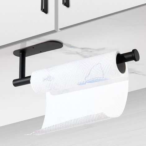 Porte-rouleau de papier toilette – Étagère murale – Acier inoxydable – Noir (1/5)