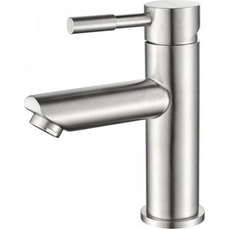 Waschtischarmatur, Einhebel-Waschtischarmatur, Edelstahl, Höhe: 16 cm