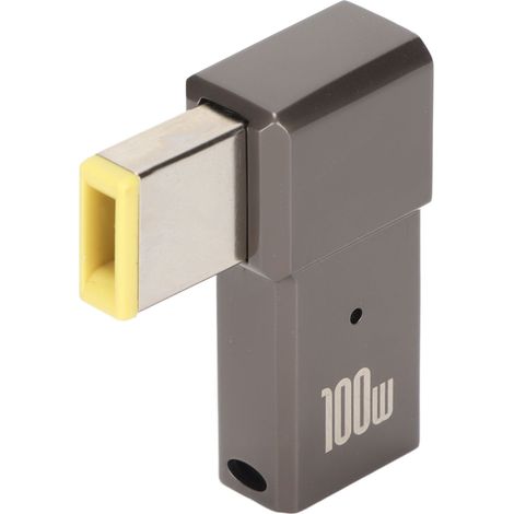 100-W-5-A-USB-C-auf-Slim-Tip-Adapter, PD-Ladekonverter für Lenovo-PCs, USB-C-Buchse auf rechteckigen Stecker