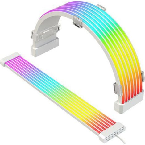 Câble D Extension Rgb - 5 V Argb 3 Broches - Pour Carte Mère Et Carte Graphique - Kit De 44 Led - Silicone Souple - 1 Pièce