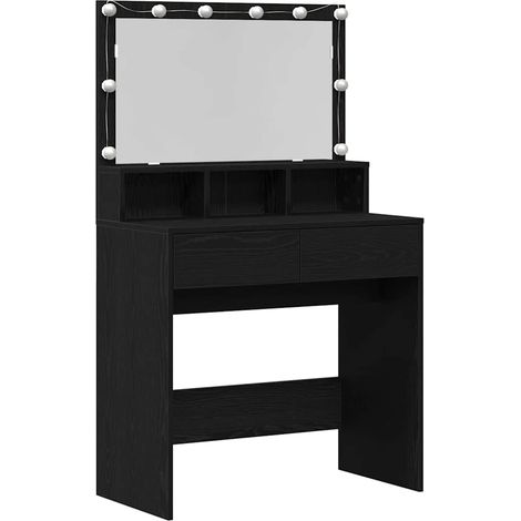 Maison Exclusive - Tavolo da Trucco con cassetto Rovere Nero 80 x 41 x 134,5 cm