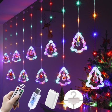 LED Christmas Lights, 3M LED Christmas Decoration USB String Lights with Hooks, Christmas Window Decoration Lights, Indoor Curtain Flashing Lights (1/5)