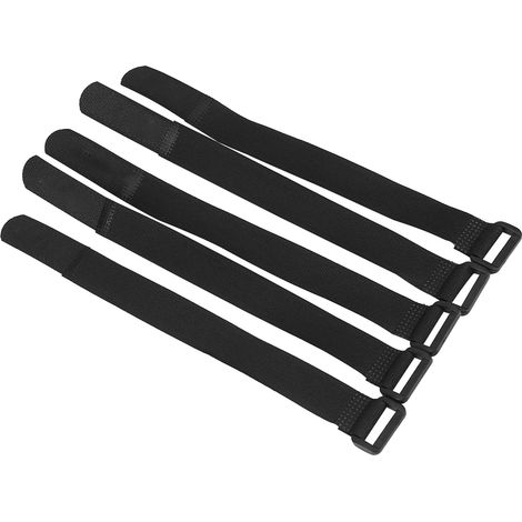 Set di 5 cinghie di fissaggio regolabili in nylon per manubrio di bicicletta DUUTI (nere)