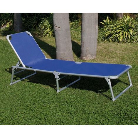 Lettino da Mare in Alluminio colore Blu 65X80X96 cm Papillon (1/3)