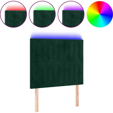 Maison Exclusive - Cabecero con luces LED terciopelo verde oscuro (1/5)