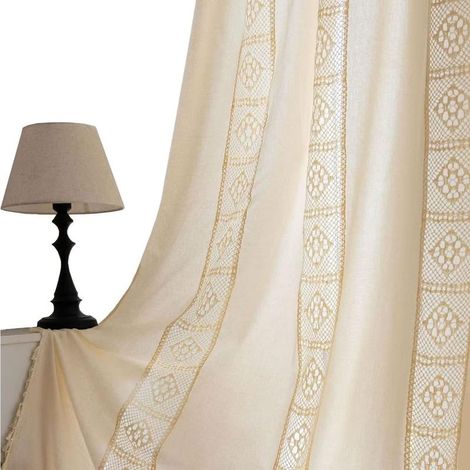 Rideau tissé décoratif bohème – style campagne vintage – rideau pour fenêtres et décoration intérieure 150x100 cm (1/5)