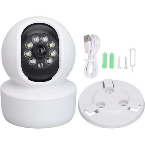 Caméra bébé 1080P HD avec vision nocturne, rotation libre et interphone pour surveillance sécurité maison