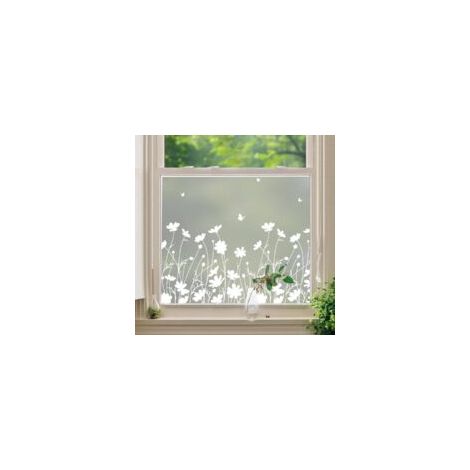 44 x 200 cm elektrostatische Fensterfolie, mattiert für Sichtschutz, weißer elektrostatischer Klebstoff, klebstofffrei - Crezuo