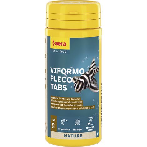 Sera Fischfutter für Welse und Schmerlen Viformo Pleco Tabs 50 ml Fischfutter