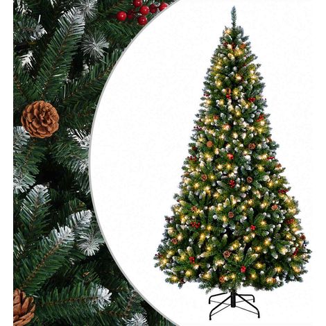 Künstlicher klappbarer Weihnachtsbaum 240 cm 300 LEDs vidaXL