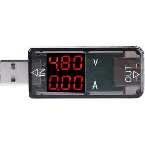 Multimètre numérique USB, voltmètre LCD couleur ampèremètre à double rangée montre chargeur de multimètre de compteur actuel, testeur USB