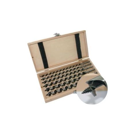Juego  de brocas  para serpientes  6 piezas  L.460mm 10-20mm  en caja  de madera  TECWERK (1/2)