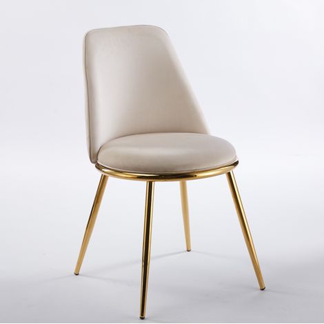 Ensemble salle à manger 5 pièces avec table et 4 chaises en velours et pieds dorés (1/5)