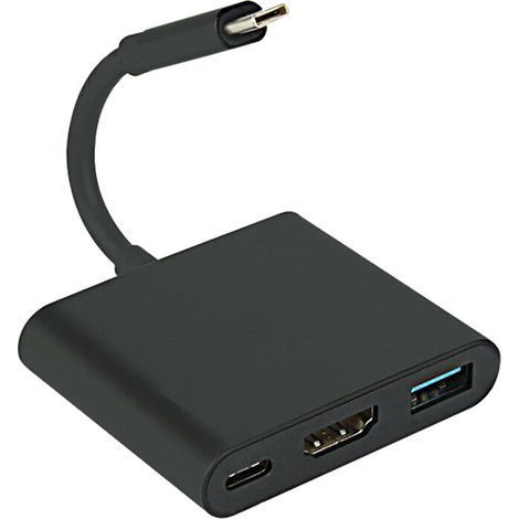 (Noir) Adaptateur HDMI 4K 1080 pour Switch, chargeur multiport USB 3.0 PD 3en1, station d'accueil TV, adaptateur de câble USB TypeC pour Switch/Samsung S Series/Huawei Mate et P Series (1/5)
