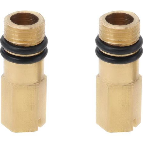 2 Pièces Entrée d'eau Chaude et Froide M10 Bouchon en Laiton Fileté Robinet Tuyau Flexible Entrée d'eau pour Mitigeurs de Salle de Bain et de Cuisine 10 mm (1/5)