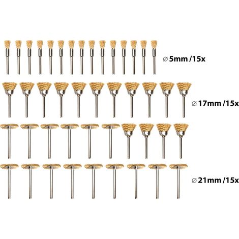 Brosses plaquées laiton EXTOL CRAFT, lot de 45 pièces 903761 (1/3)