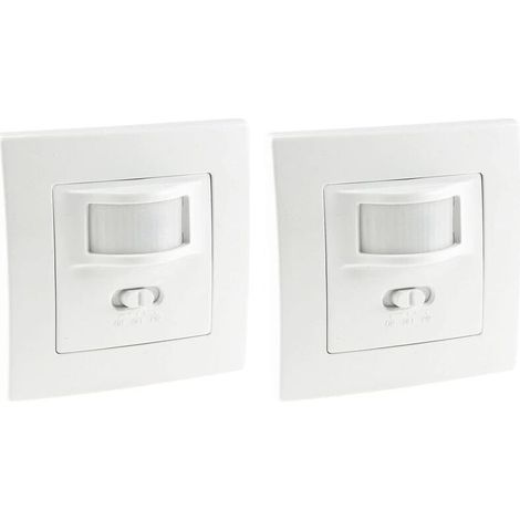 Bewegungsmelder  Einbau  LED-kompatibel mit 9 m Reichweite – 2-Draht-Technologie – Schutzart IP20  Ersetzt einen Schalter, Weiß