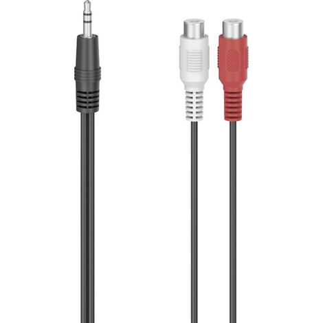 Hama 00205185 Cinch-RCA / Jack audio Adaptateur [1x Jack mâle 3.5 mm - 2x adaptateur Cinch / RCA] noir (1/2)