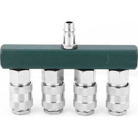Eosnow 4-Way Quick Connector, 1/4-inch NPT Thread, High-Quality Air Hose Coupler, Pneumatic Fittings (1/5)