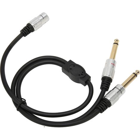 Câble adaptateur stéréo 3.5mm femelle vers double 6.35mm mâle, doré, 50 cm (1/5)
