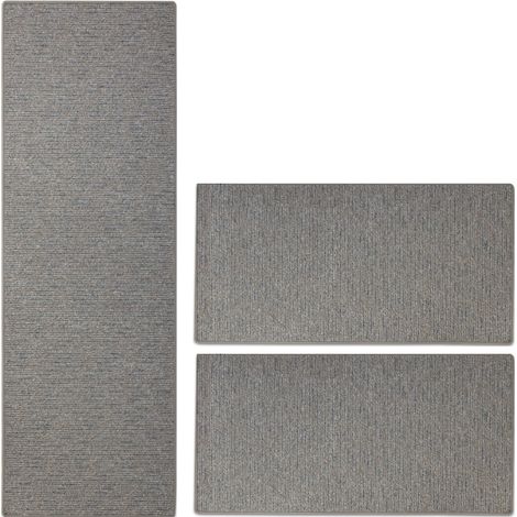 Bettumrandung Geneva Silbergrau 1 Läufer: 67 x 250 cm + 2 Brücken: je 67 x 140 cm
