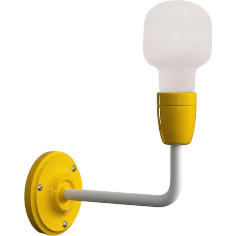 Fermaluce Color, lampada a muro in metallo e porcellana con estensione curva