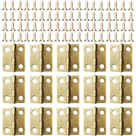 Kleine Mini-Scharniere, 50er-Packung, Scharniere für Schranktüren, Schubladen und Kommoden (1/5)