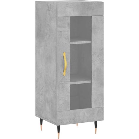 Buffet Meuble de rangement Gris béton 34,5x34x90 cm Bois d'ingénierie (1/5)