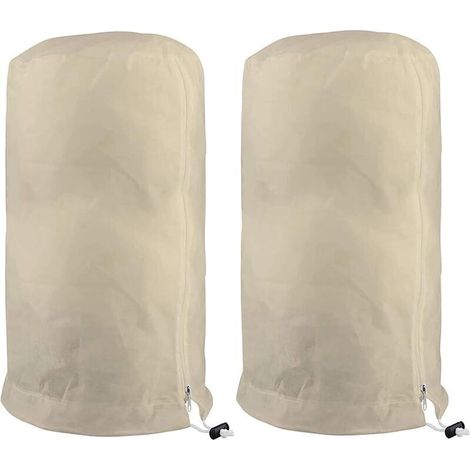Winterabdeckung für Pflanzen und Bäume, Schutzhülle für Tomaten- und Zitronenbäume, Gartensack aus Vliesstoff, 60 x 80 cm, Beige - KZQ