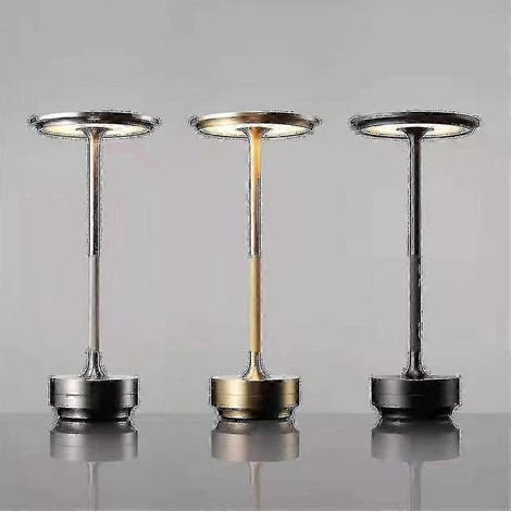 Lampe de table étanche à intensité variable, rechargeable par USB, en métal, portable, pour chambre, salle de bain et extérieur (Or) (1/5)