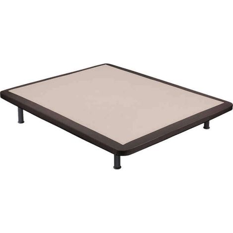 Base rembourrée en poly-cuir renforcé 5 barres transversales  150x190 cm - Wengue