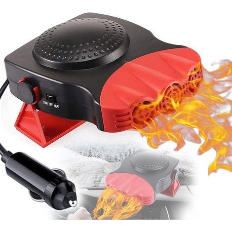 Calefactor desempañador de parabrisas para coche con conexión al encendedor - Calentamiento rápido de aire 12 V 150 W Negro (1/2)
