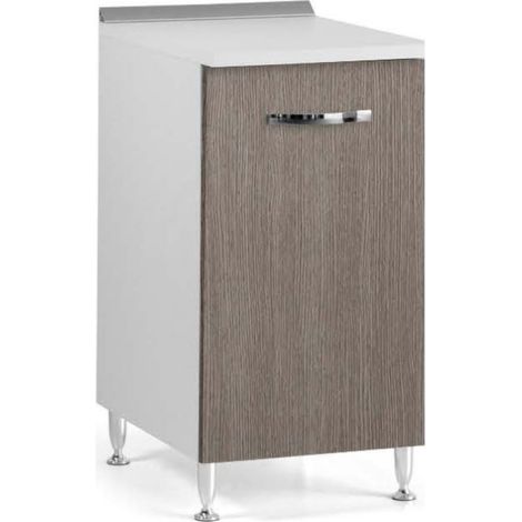 Küchenmöbel Boden 40X50X85H 1 Tür TOP WEISS FINISH LÄRCHE GRAU