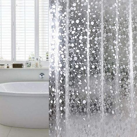 Rideau de douche en PVC – Motif galets S (1/4)