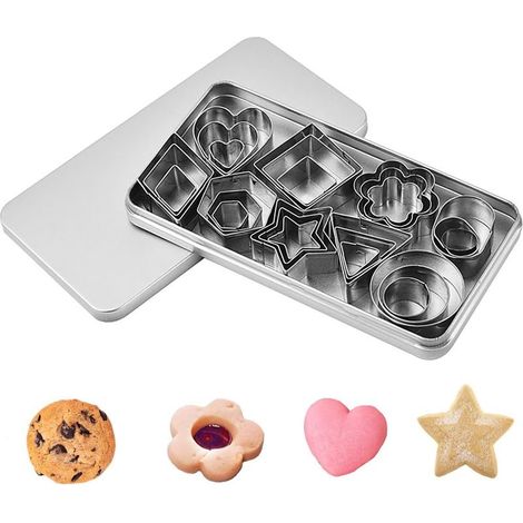 Petits Emporte-pièces en Acier Inoxydable (30 pièces), Lot de mini emporte pièces, Pour découper la pâte, la croûte à gâteau et les fruits, La Cuisson De Gâteaux Fondants (1/5)