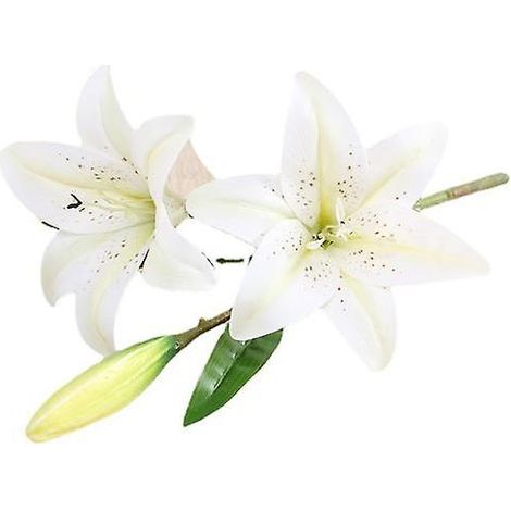 Bouquet de lys artificiels en soie, 1 pièce, décoratif et raffiné.blanc (1/5)