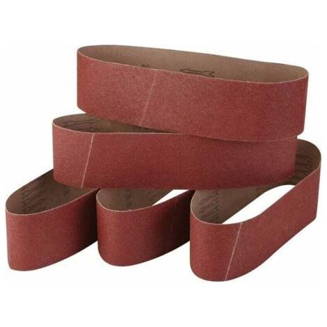 Ensemble de 5 bandes abrasives fines en corindon, 100 x 915 mm, grains 60/80/120/240/320 (1/4)