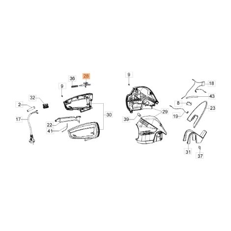 Pulsante tagliasiepi elettrico modelli HC750E ORIGINALE EMAK K45590117