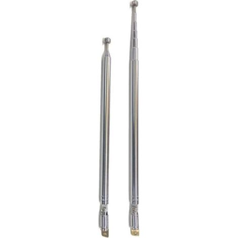 Antenne Télescopique - 7 Sections - Pour Radio FM DAB TV - Longueur Max 55 Cm - Cuivre - Unité (1/4)