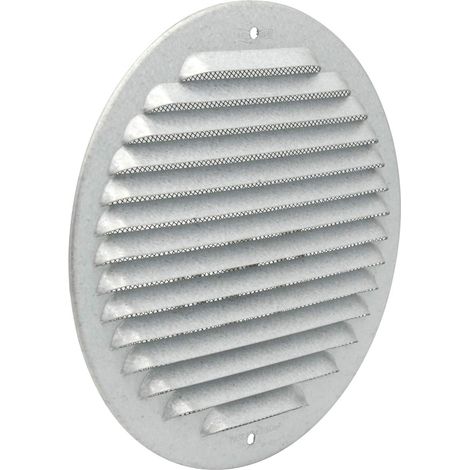 La Ventilazione GZKT160R Griglia di ventilazione tonda in metallo da sovrapporre con rete antisetto. Dimensioni ø 175 mm. Aluzink (1/5)